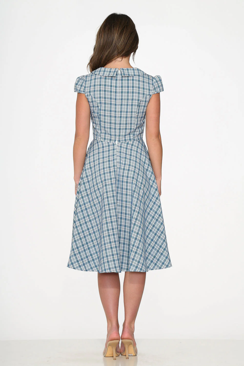 Blue Plaid Swing Dress - Image 7