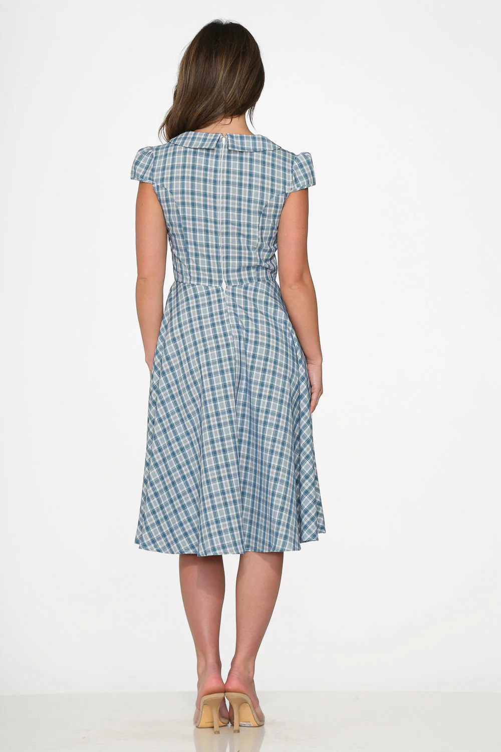 Blue Plaid Swing Dress - Image 8