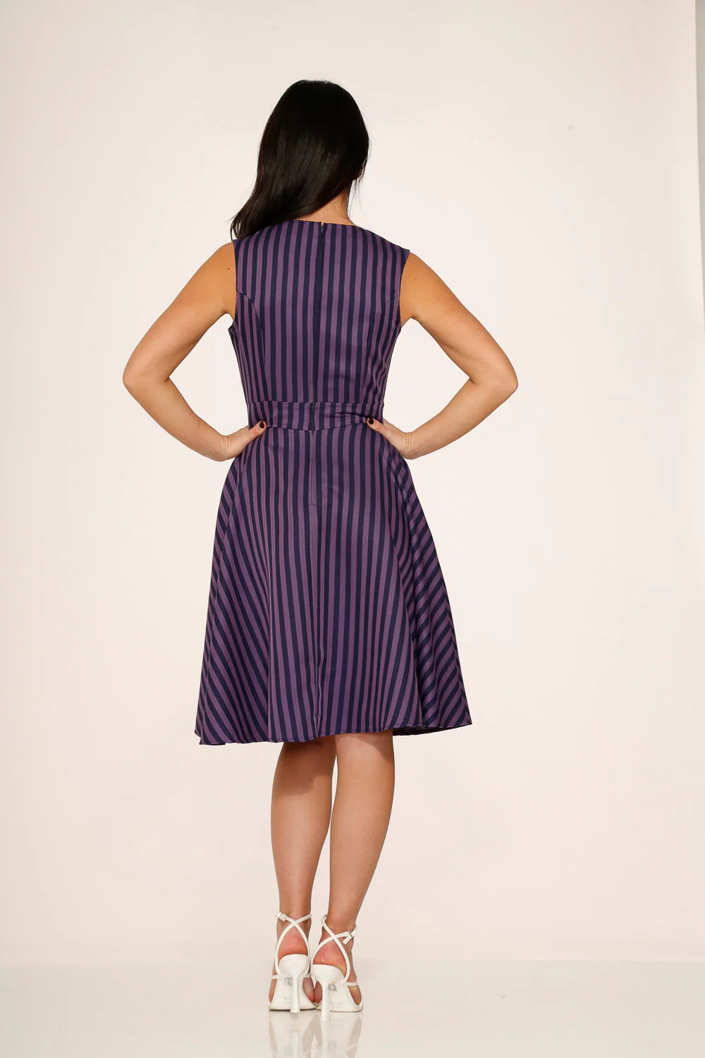 Black & Purple Stripe Swing Dress - Image 12