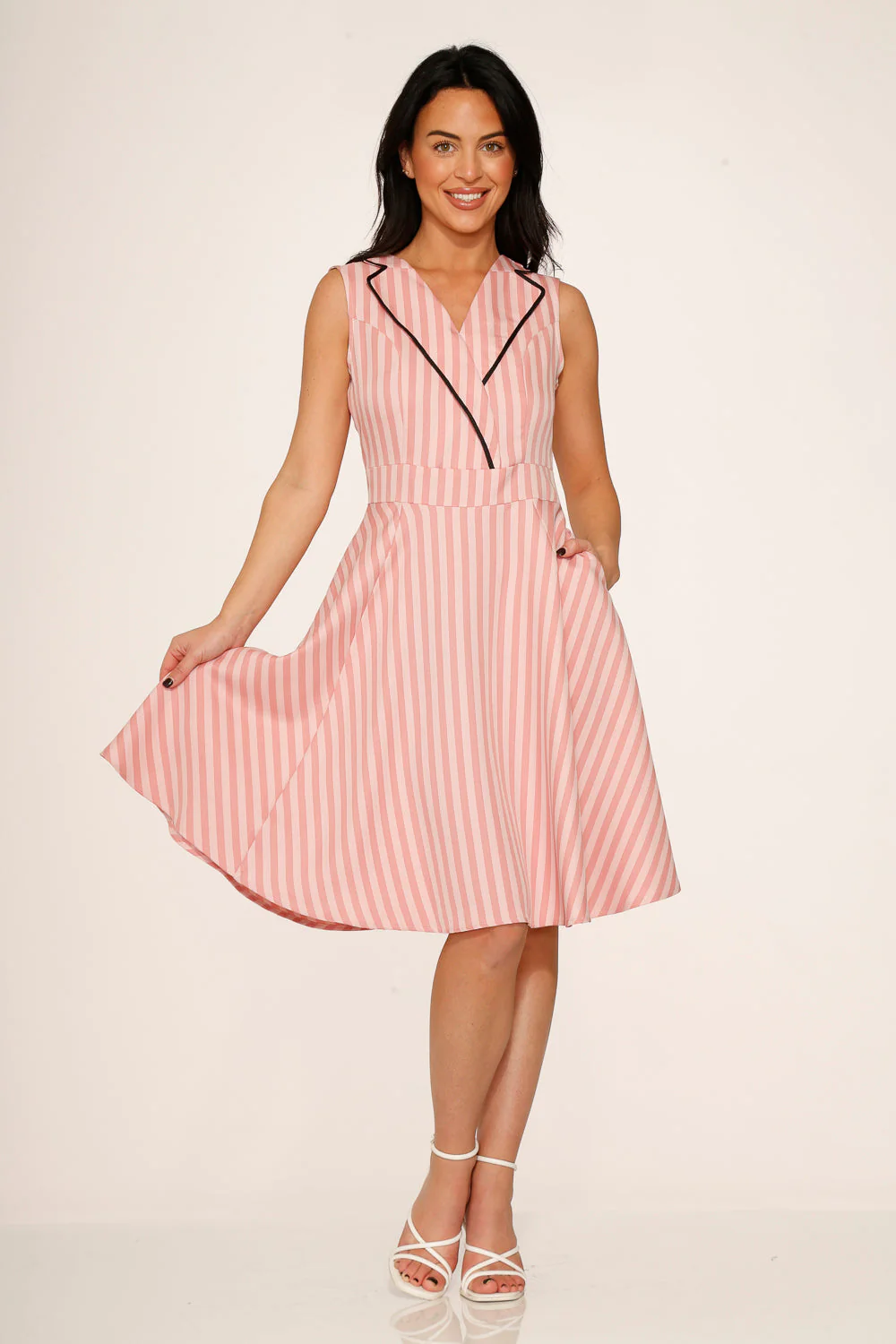 Pink Stripe Swing Dress - Image 3