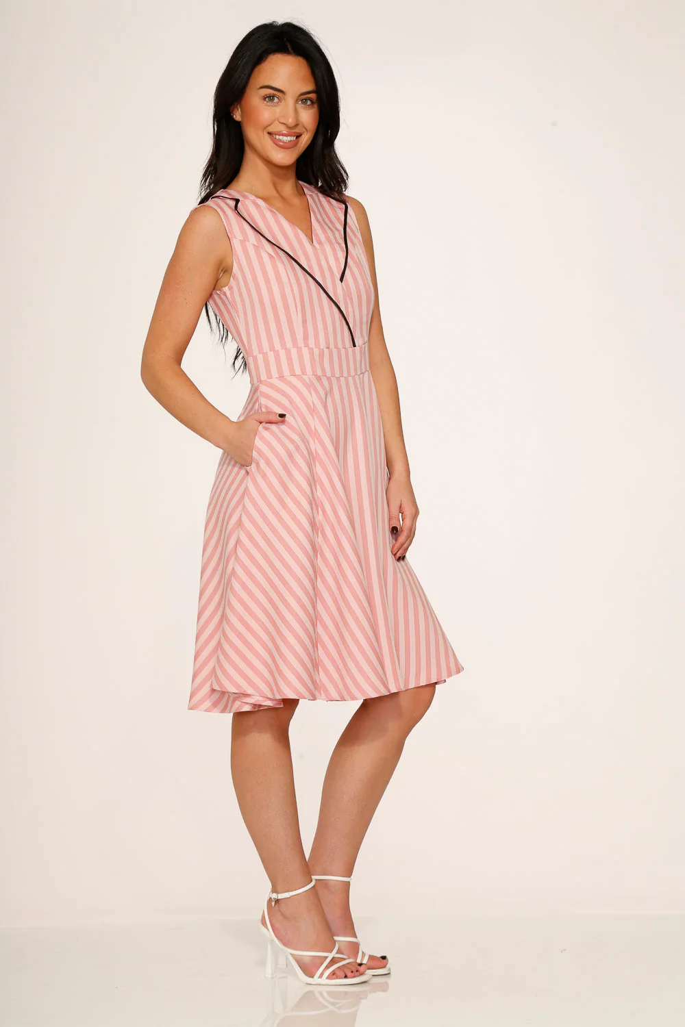 Pink Stripe Swing Dress - Image 5