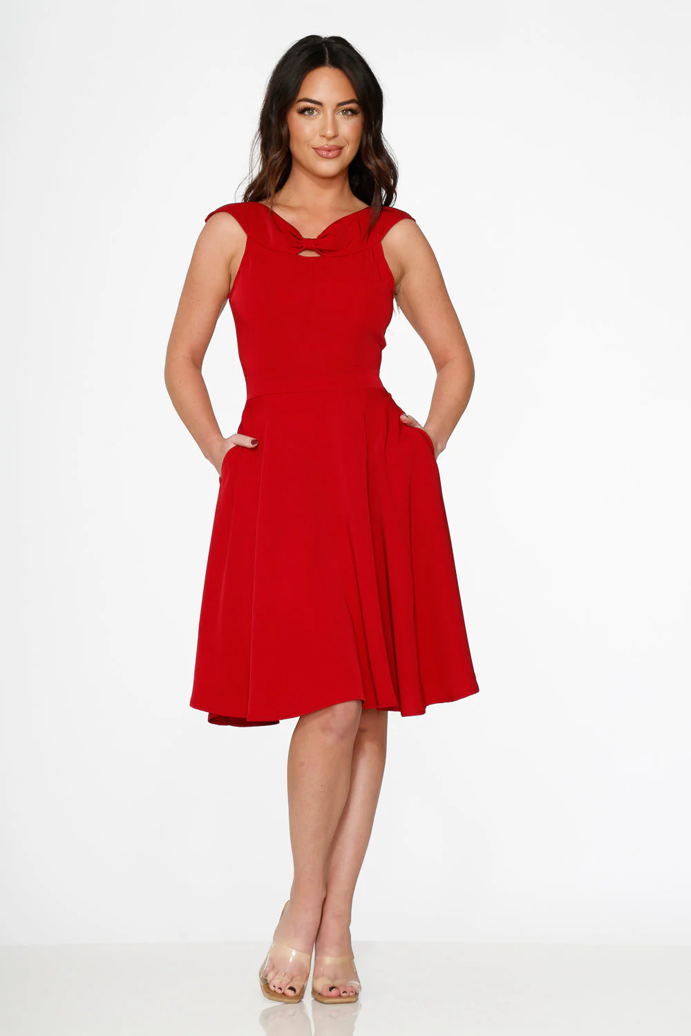 Red Occasional Swing Dress - Image 3