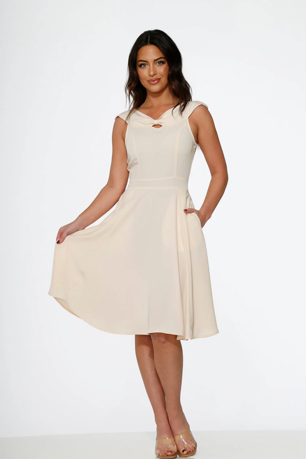 Off White Occasional Swing Dress - Image 5
