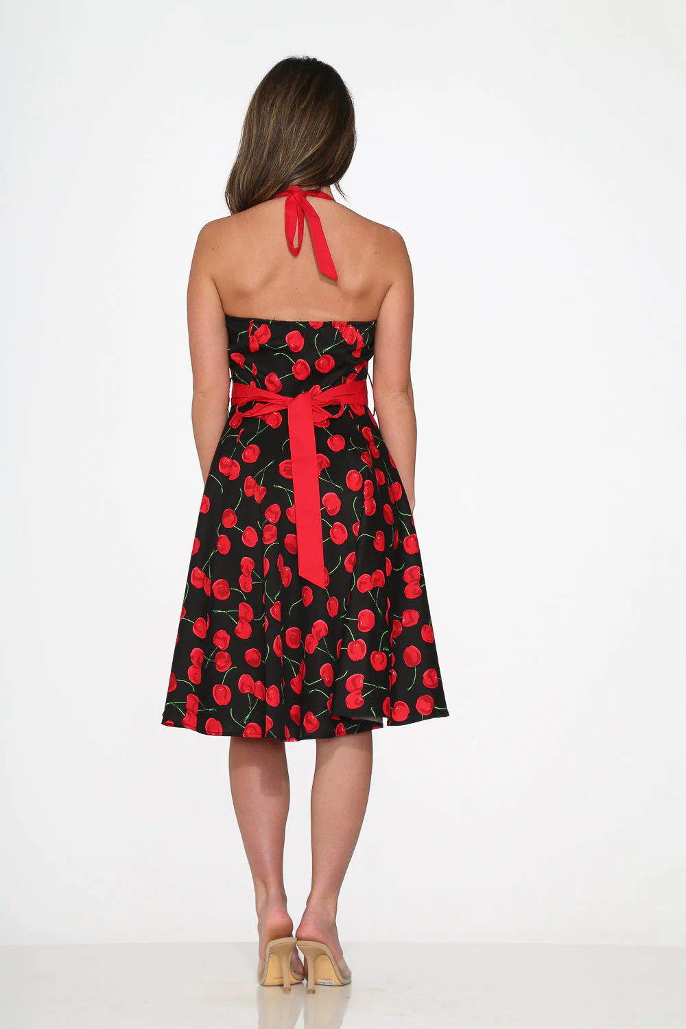 Black & Red Cherry Halter Dress - Image 8