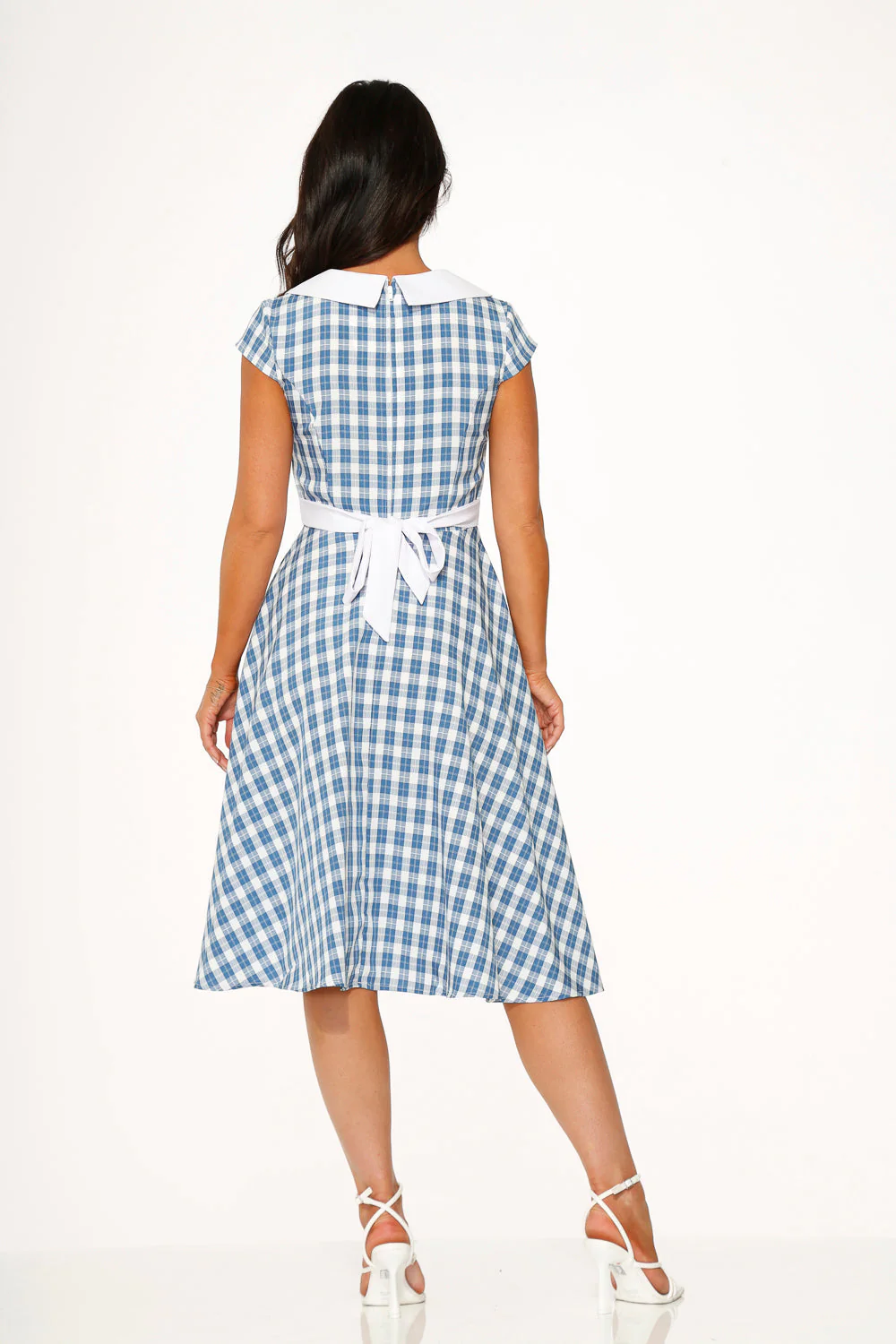 Blue Checker Swing Dress - Image 8