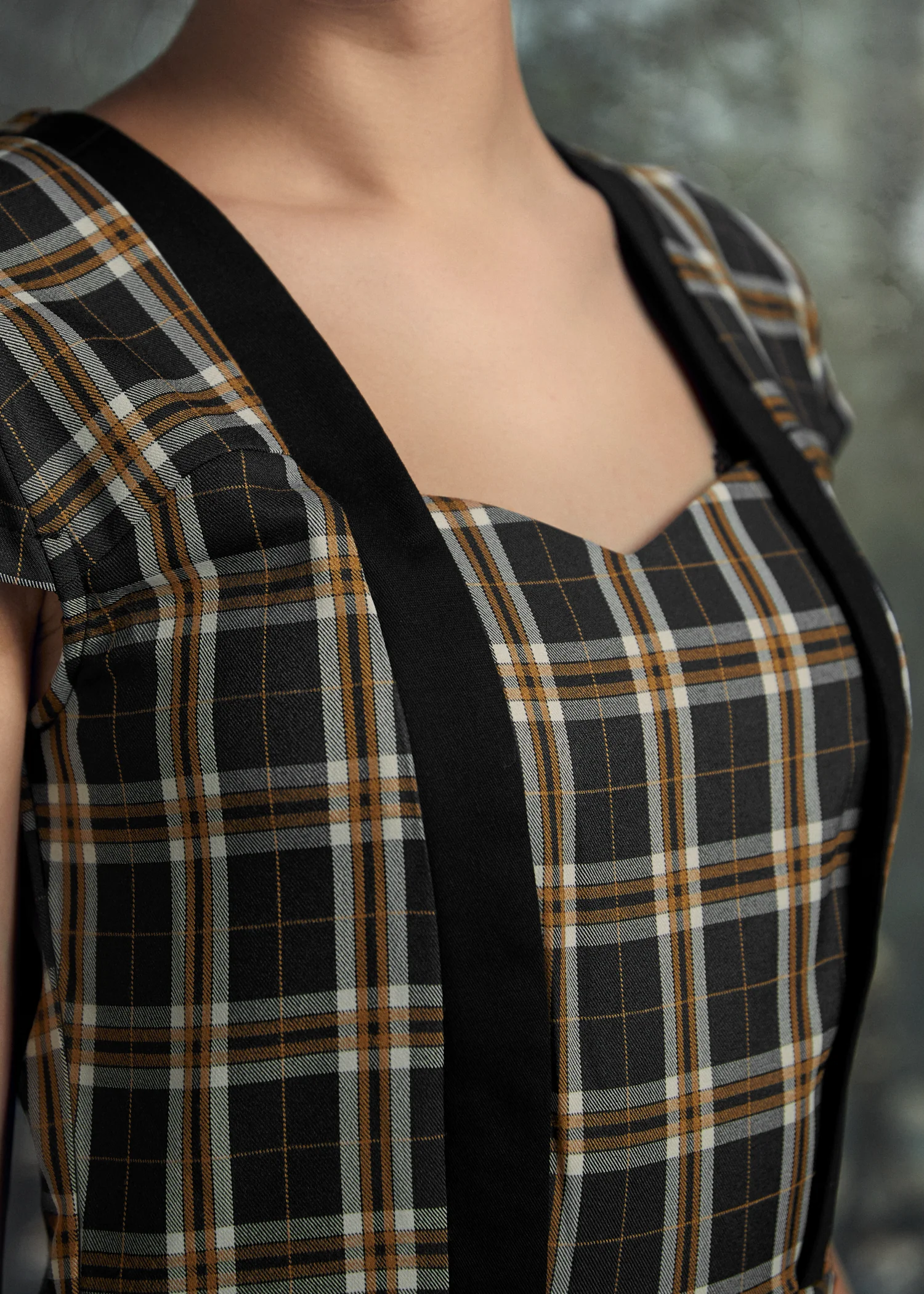 Black Plaid Swing Dress - Image 4
