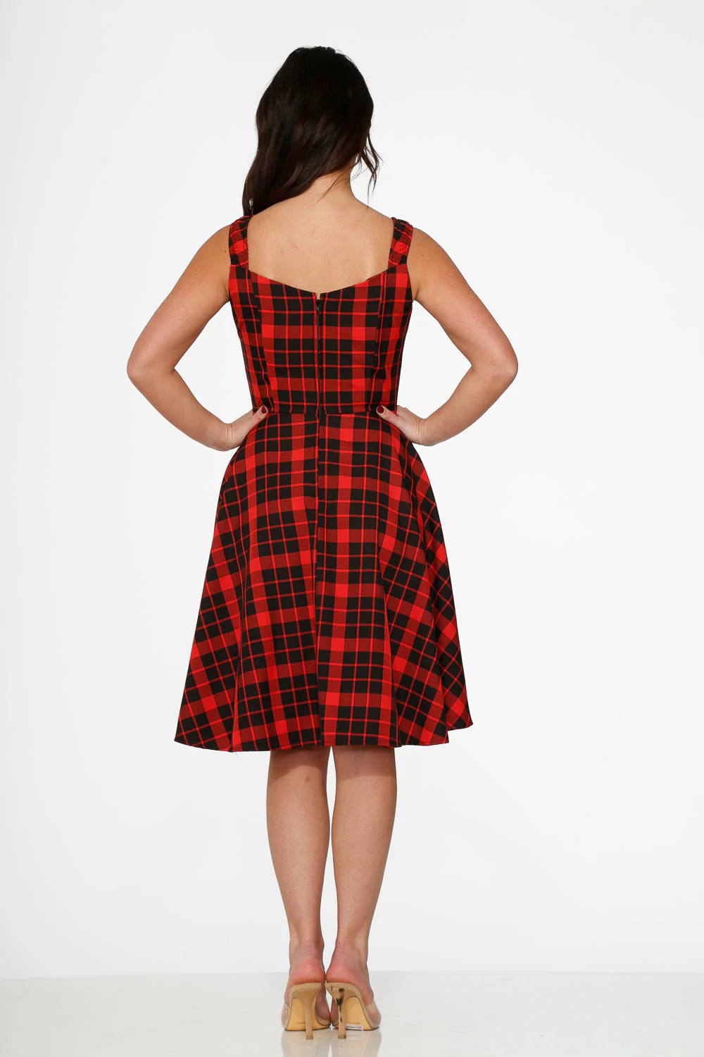 Red Plaid Swing Dress - Image 6