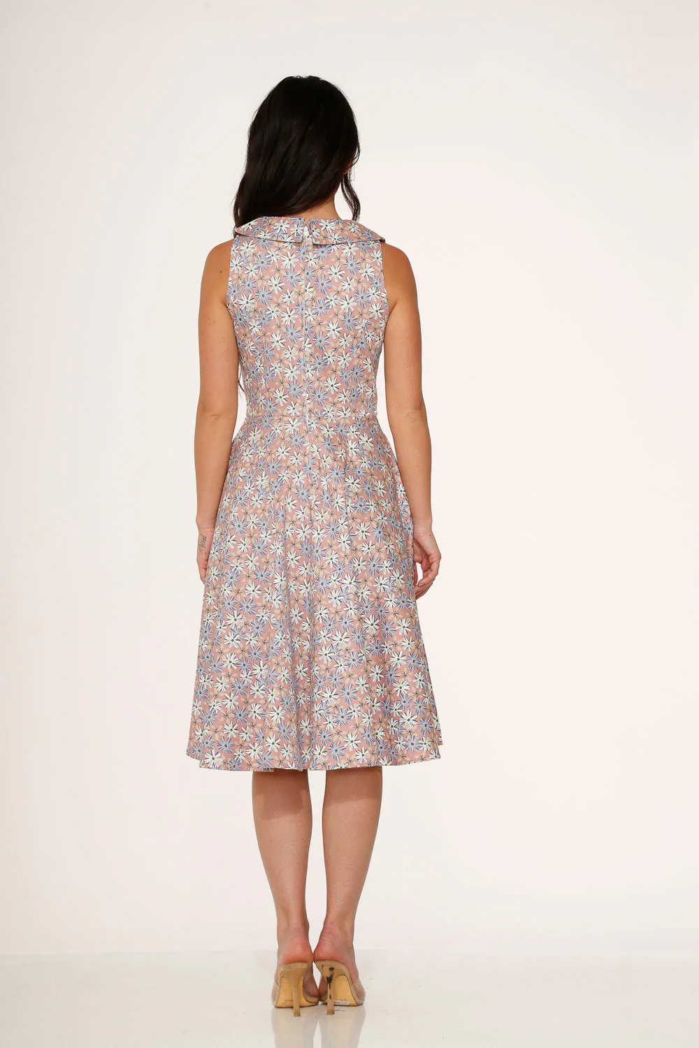 Pink Daisy Floral Swing Dress - Image 5