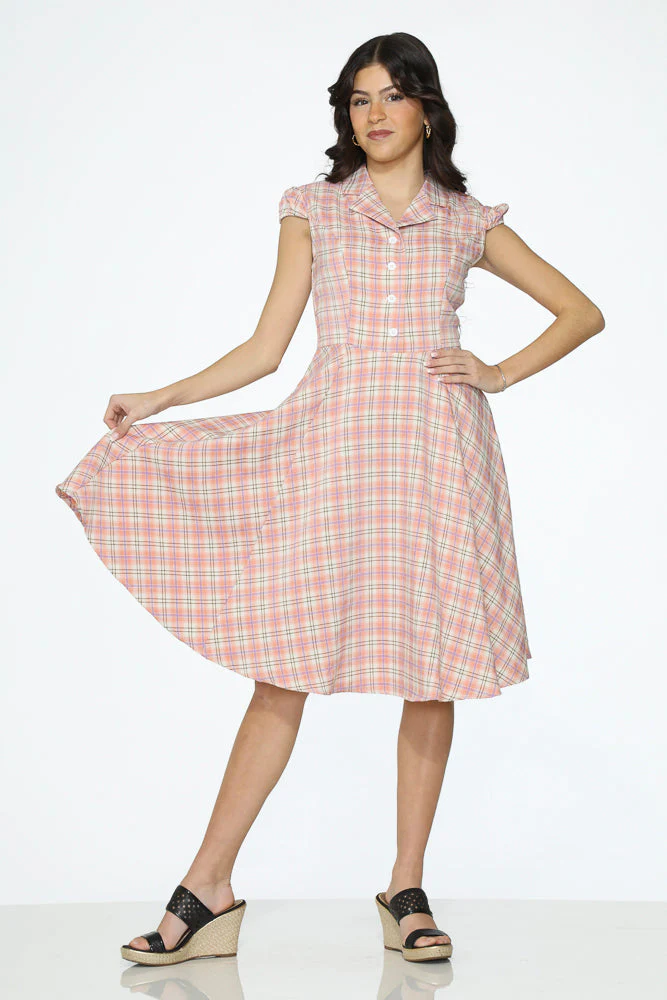 Pink Plaid Swing Dress - Image 4