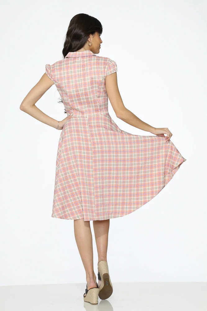 Pink Plaid Swing Dress - Image 5
