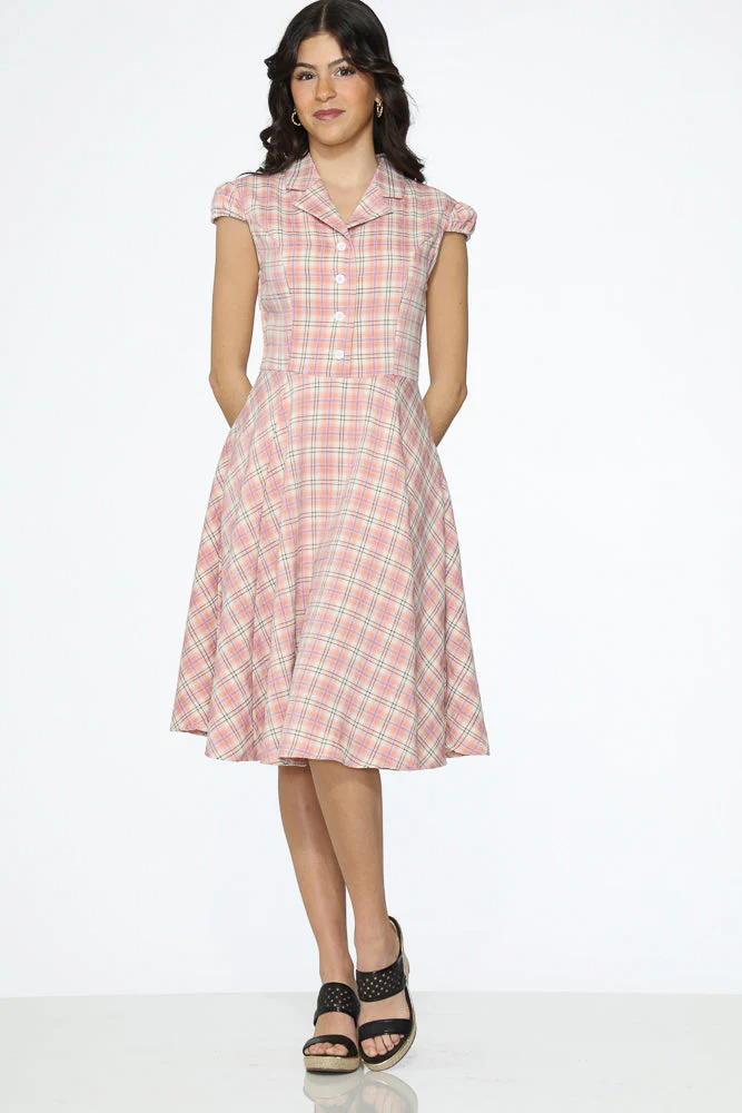 Pink Plaid Swing Dress - Image 6