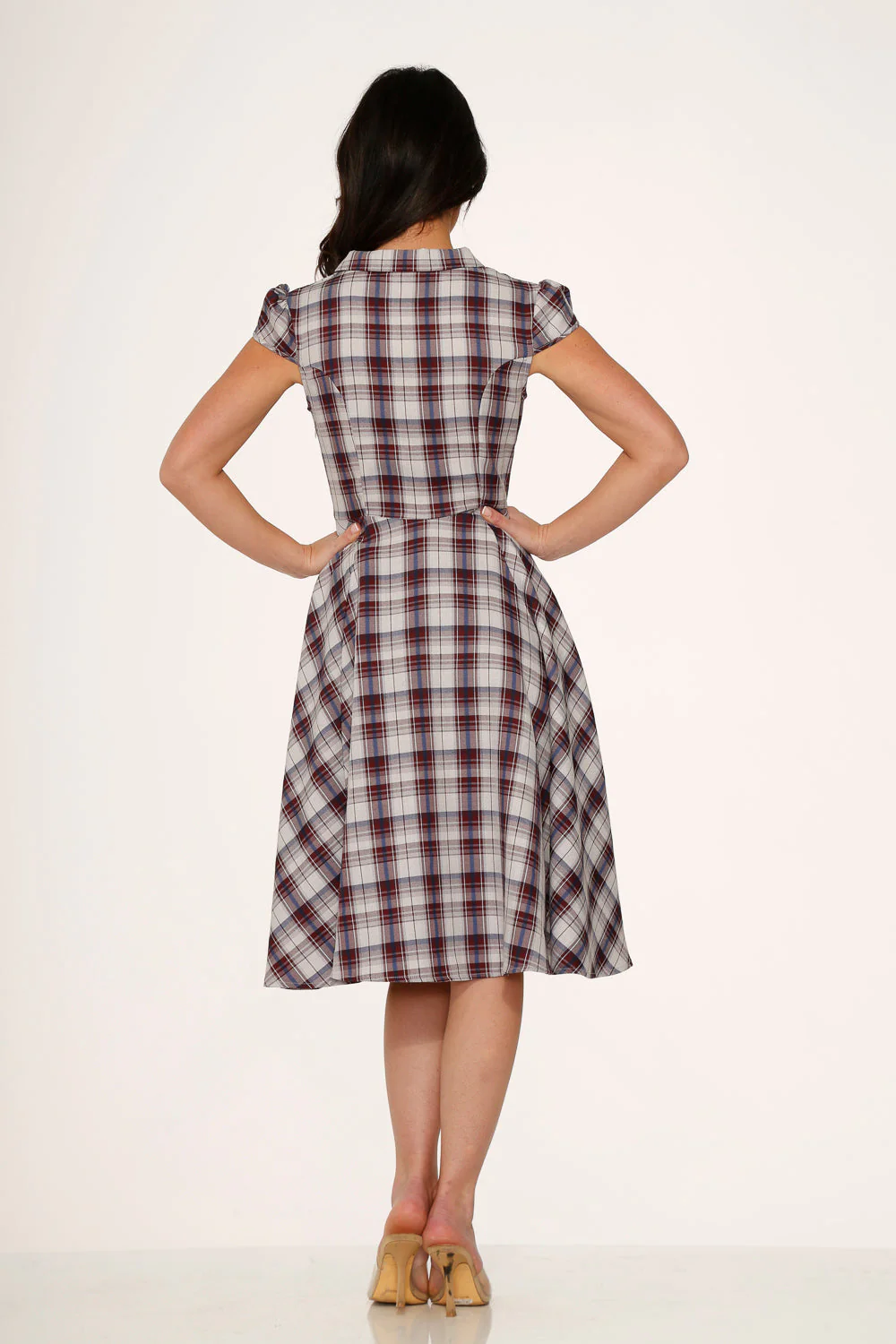 Brown Plaid Swing Dress - Image 5