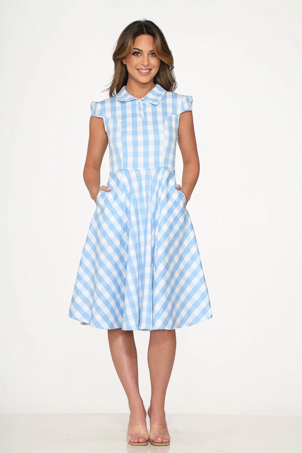Blue Checkmate Swing Dress - Image 4