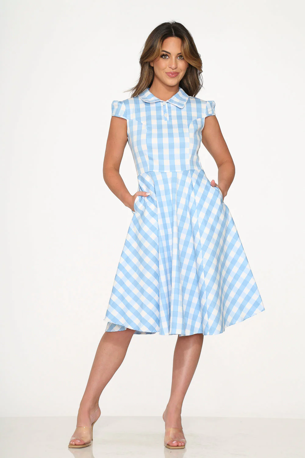 Blue Checkmate Swing Dress - Image 5