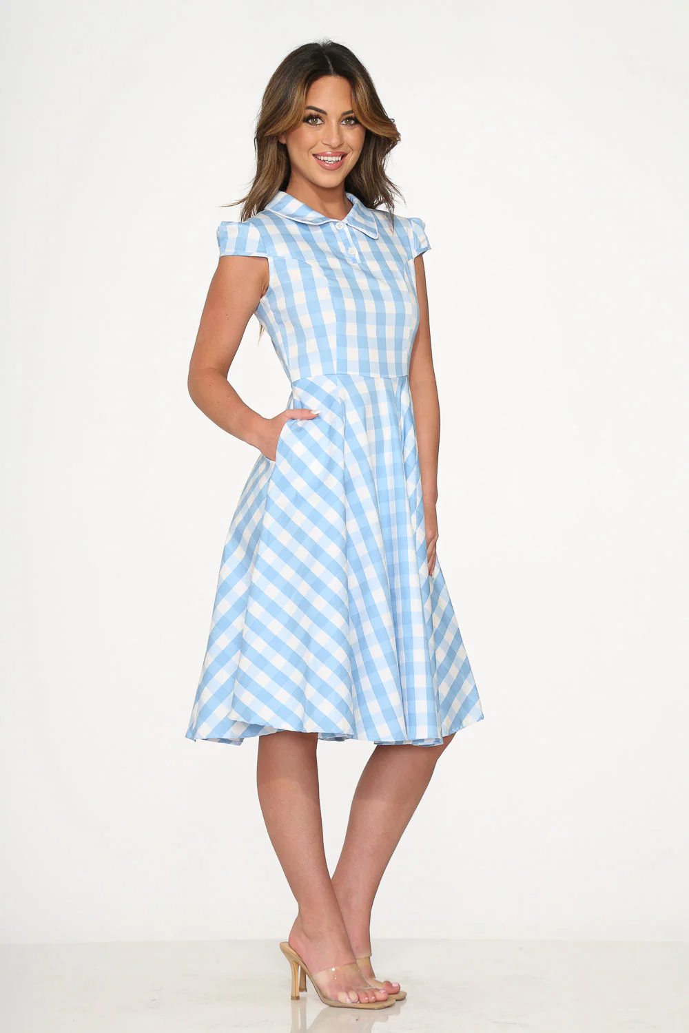 Blue Checkmate Swing Dress - Image 7