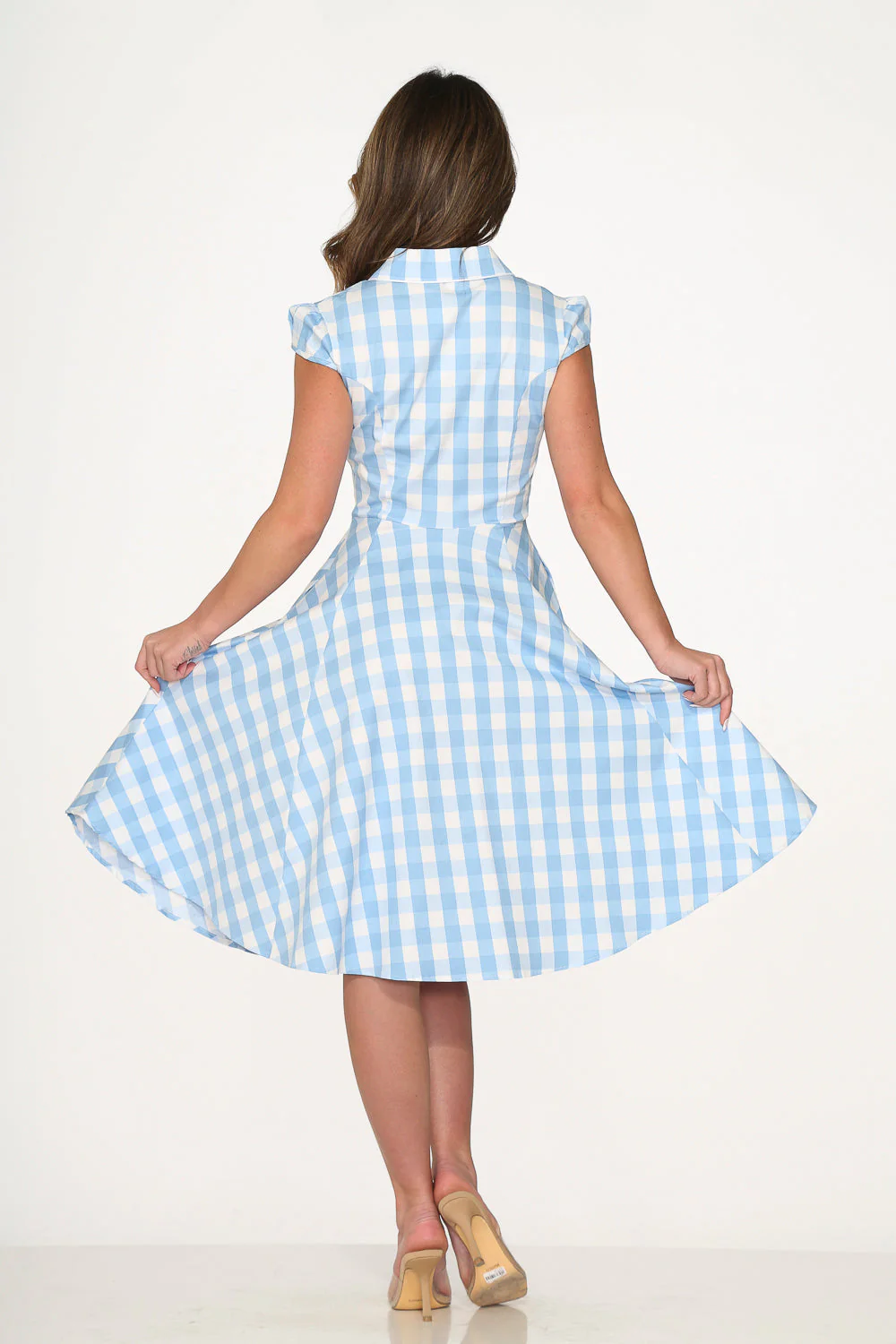 Blue Checkmate Swing Dress - Image 8