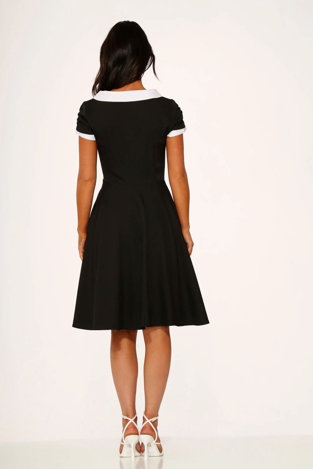 Black & White Keyhole Swing Dress - Image 7