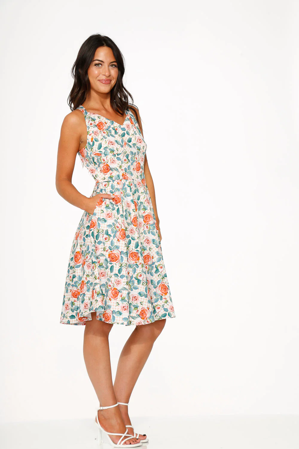 Pink Floral Swing Dress - Image 5