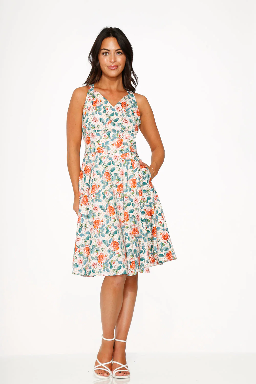 Pink Floral Swing Dress - Image 7