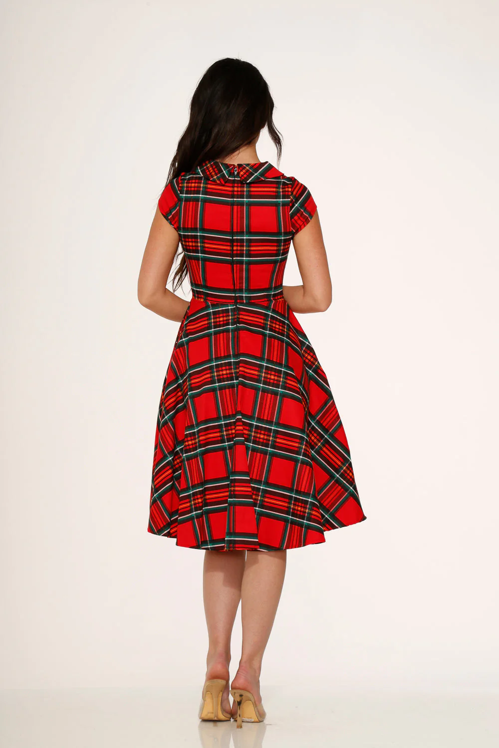 Red Plaid Swing Dress - Image 9