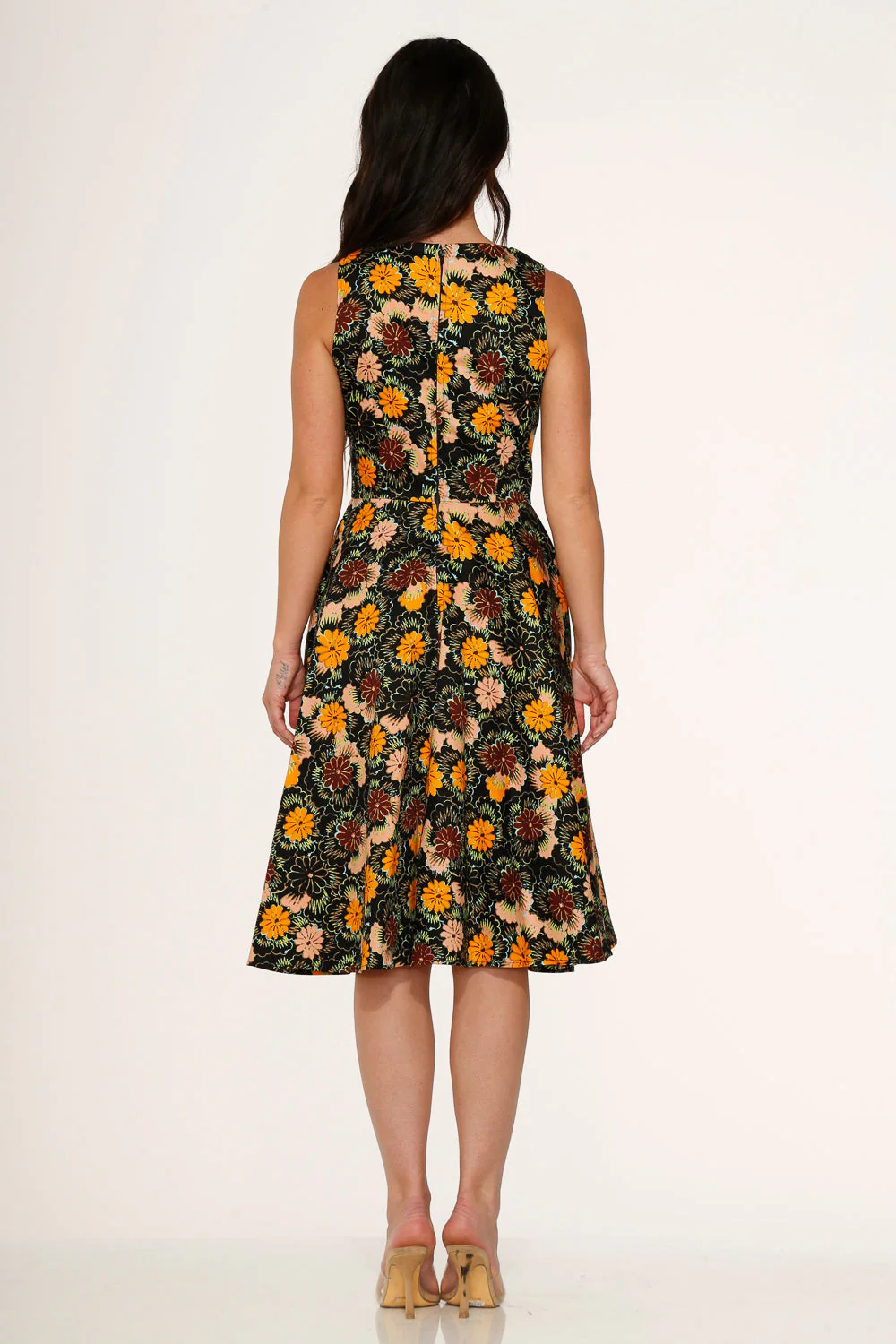 Yellow Floral Swing Dress - Image 7