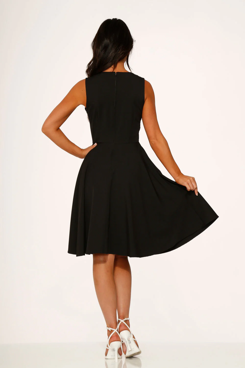 Black & White Piping Swing Dress - Image 7