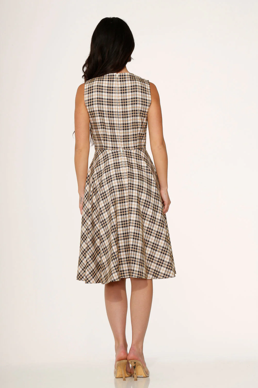 Yellow Plaid Swing Dress - Image 4