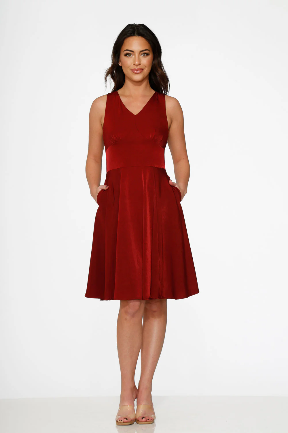 Burgundy Swing Dress - Image 3
