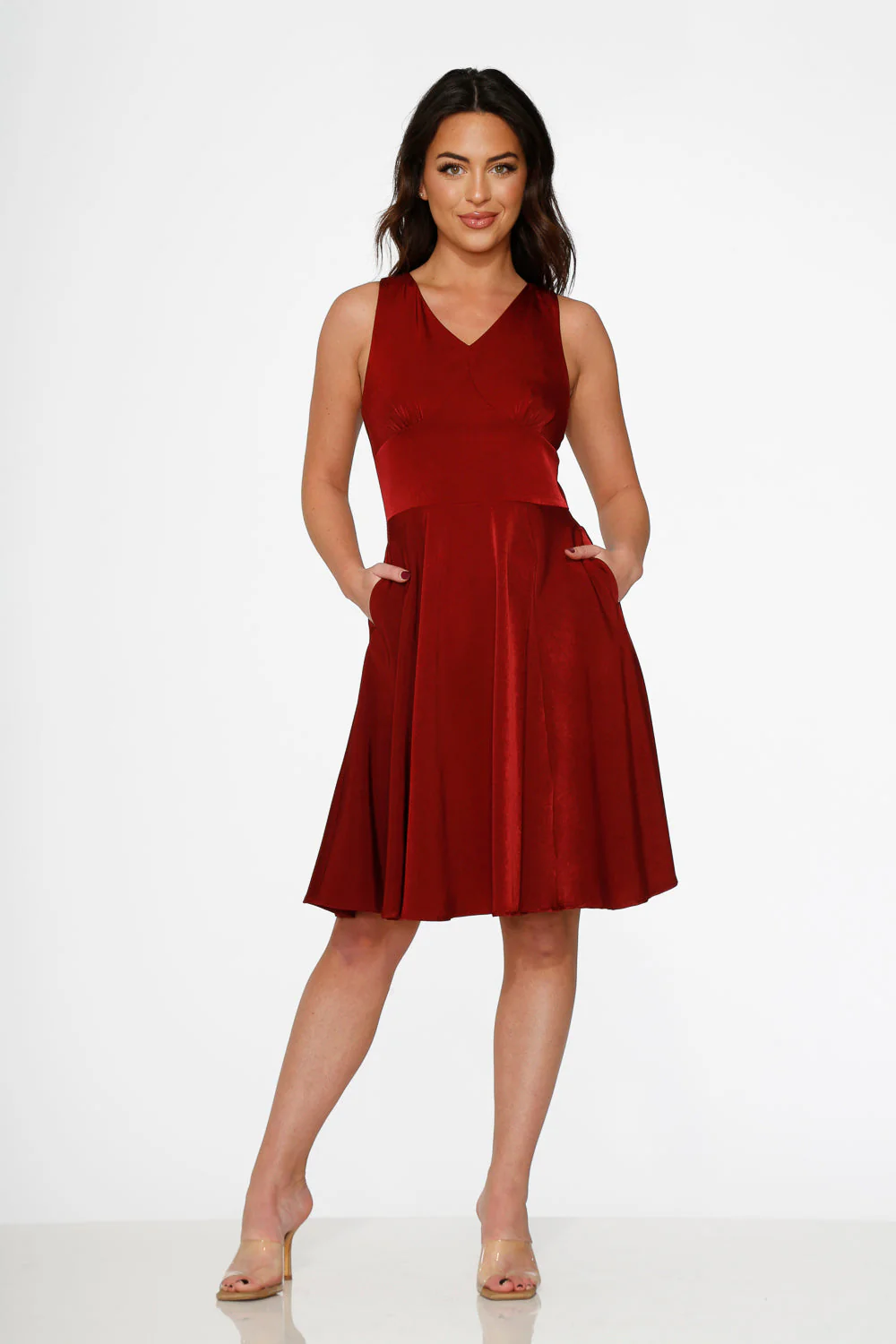 Burgundy Swing Dress - Image 4