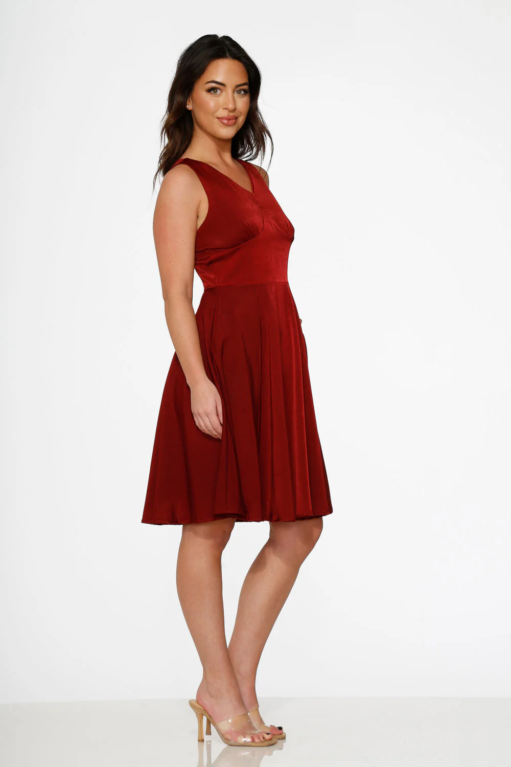 Burgundy Swing Dress - Image 5