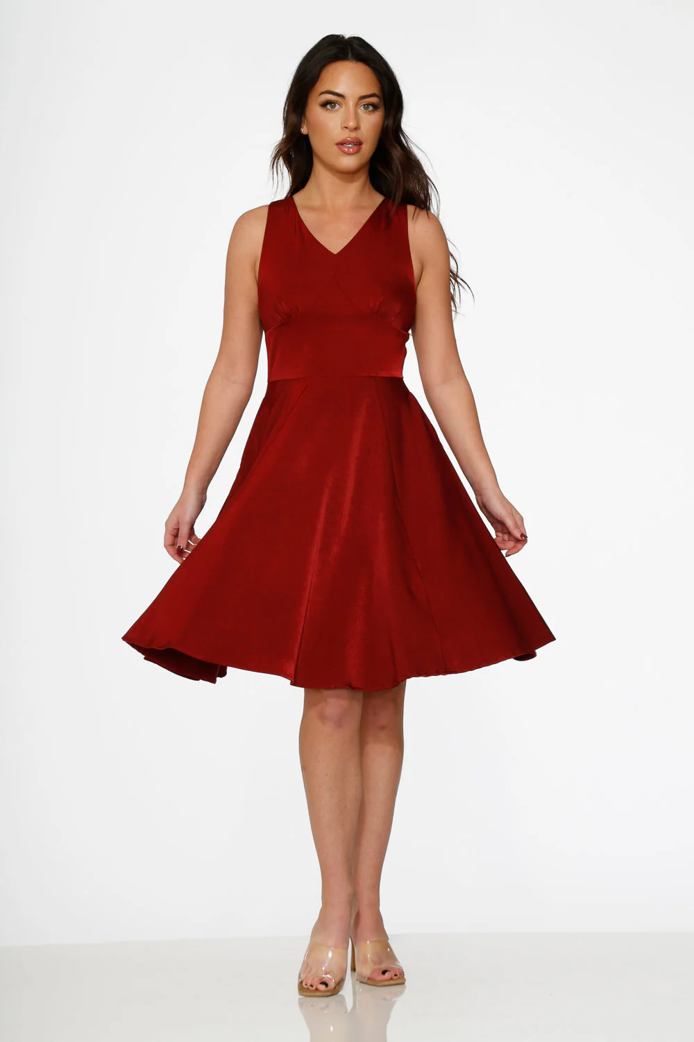 Burgundy Swing Dress - Image 6