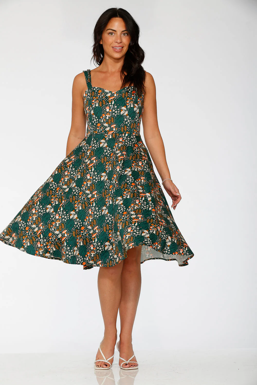 Olive Mushroom Swing Dress - Image 8