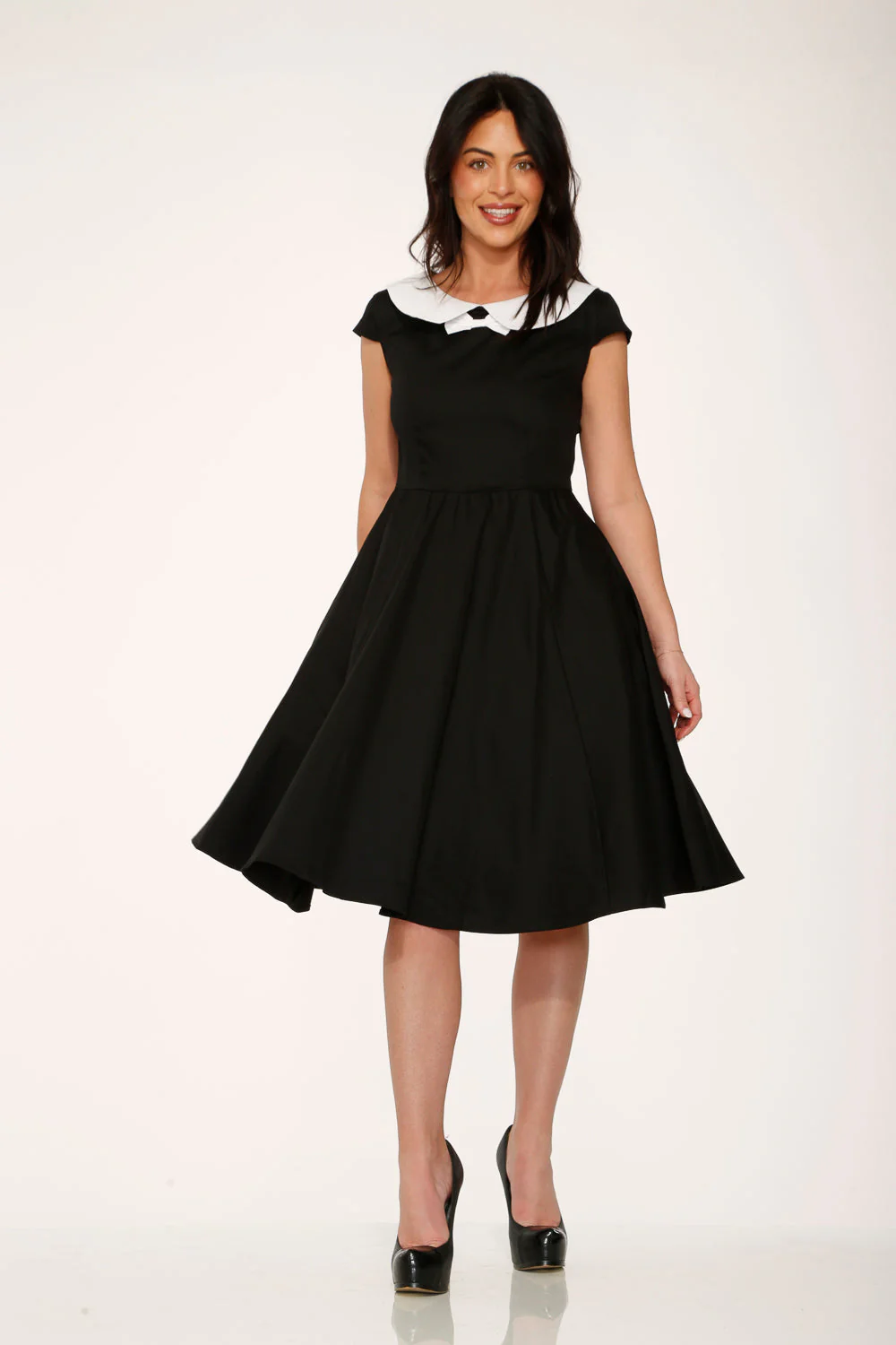 Black & White Collar Swing Dress - Image 5
