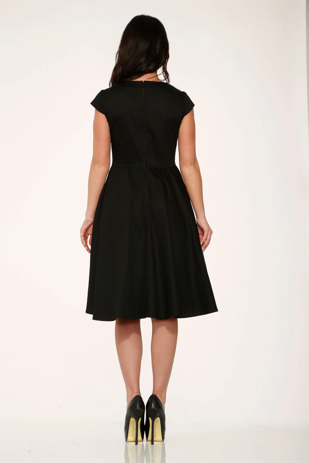 Black & White Collar Swing Dress - Image 6