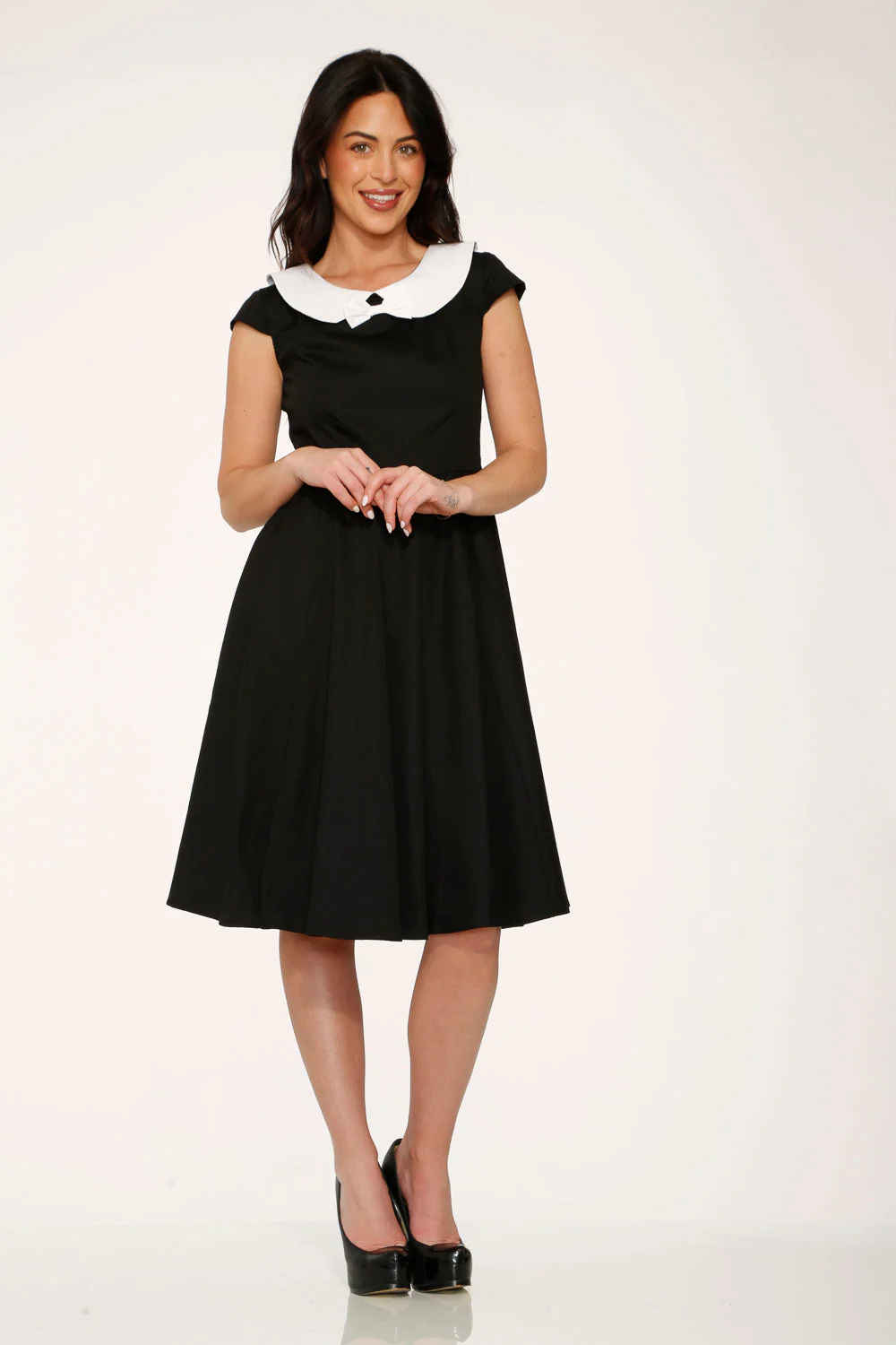 Black & White Collar Swing Dress - Image 9