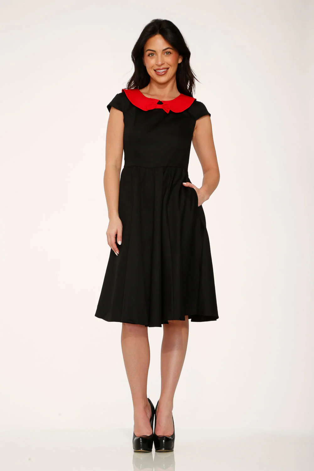 Black & Red Collar Swing Dress - Image 3