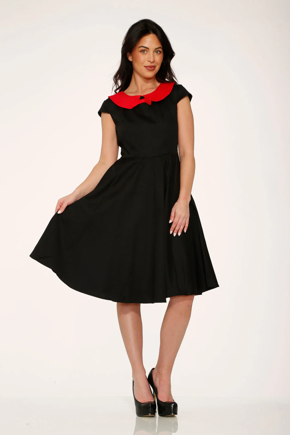 Black & Red Collar Swing Dress - Image 4