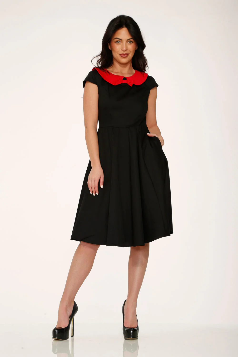 Black & Red Collar Swing Dress - Image 5