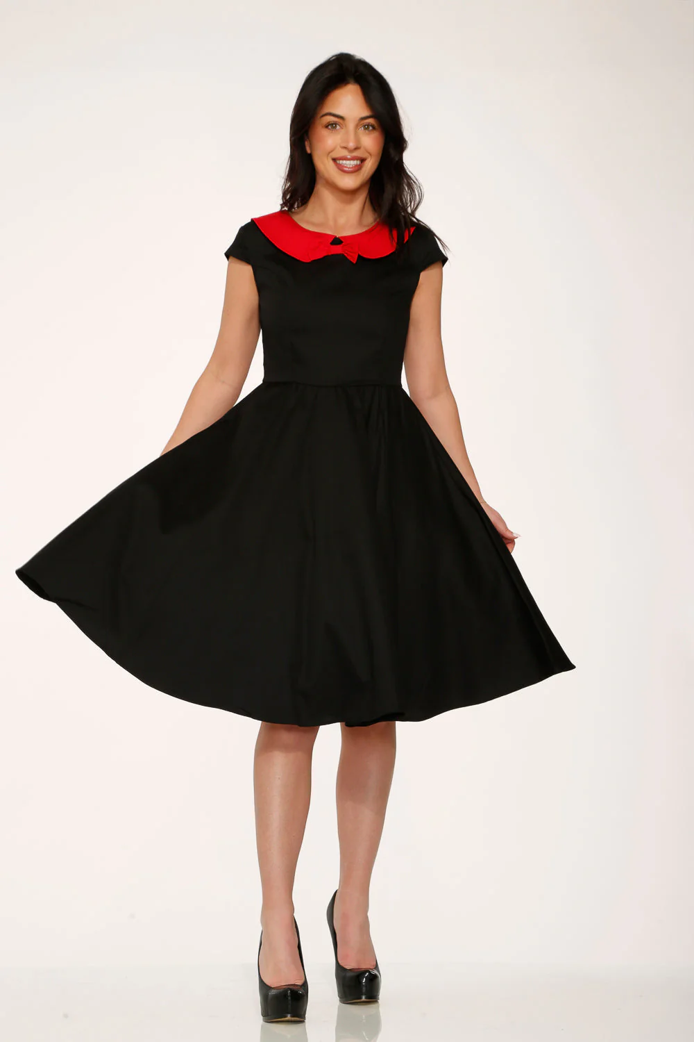 Black & Red Collar Swing Dress - Image 7