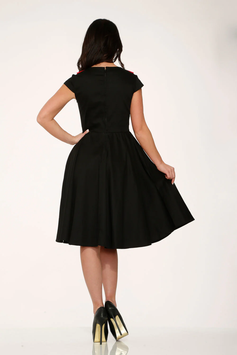 Black & Red Collar Swing Dress - Image 9