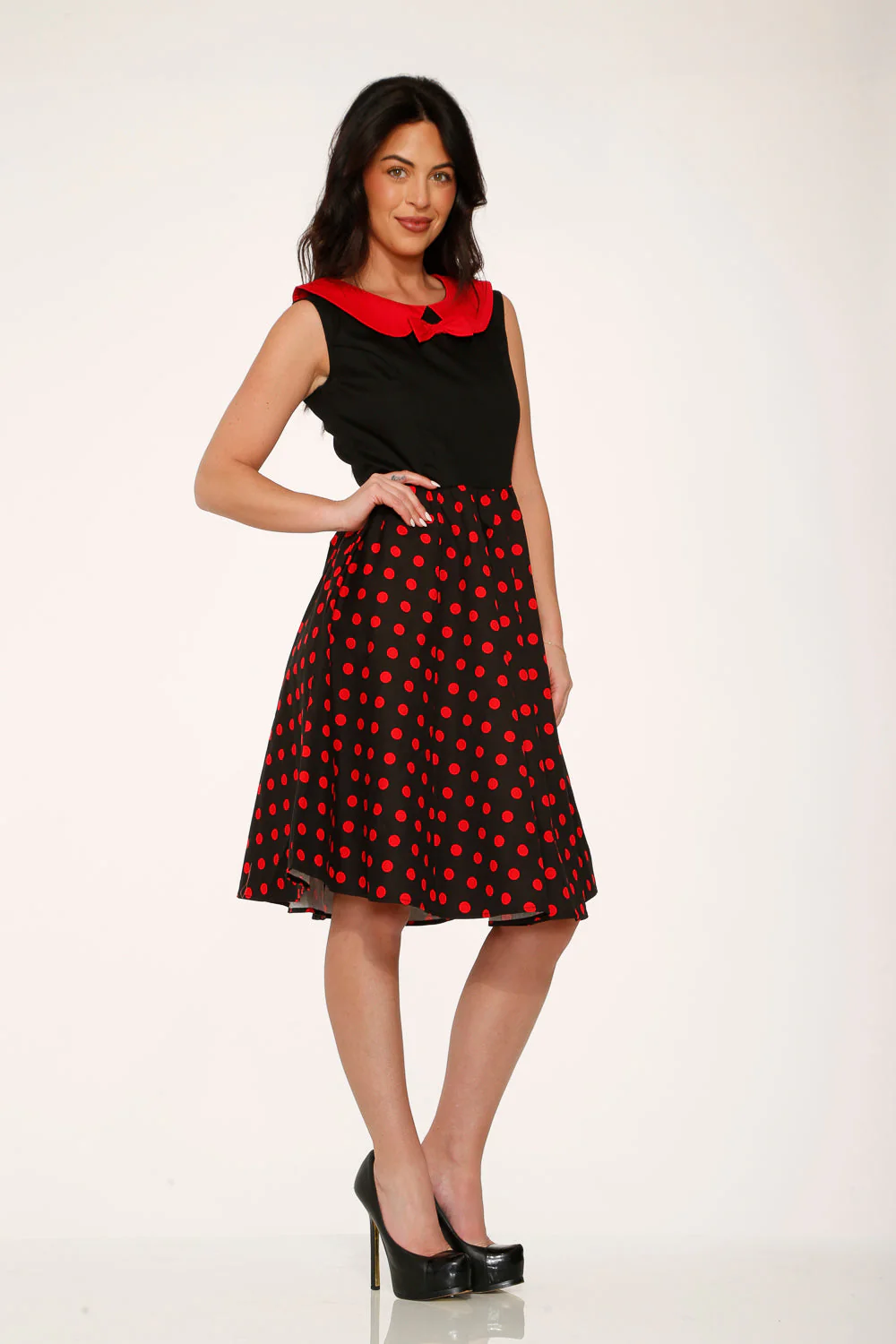 Black & Red Polka Dot Swing Dress - Image 6