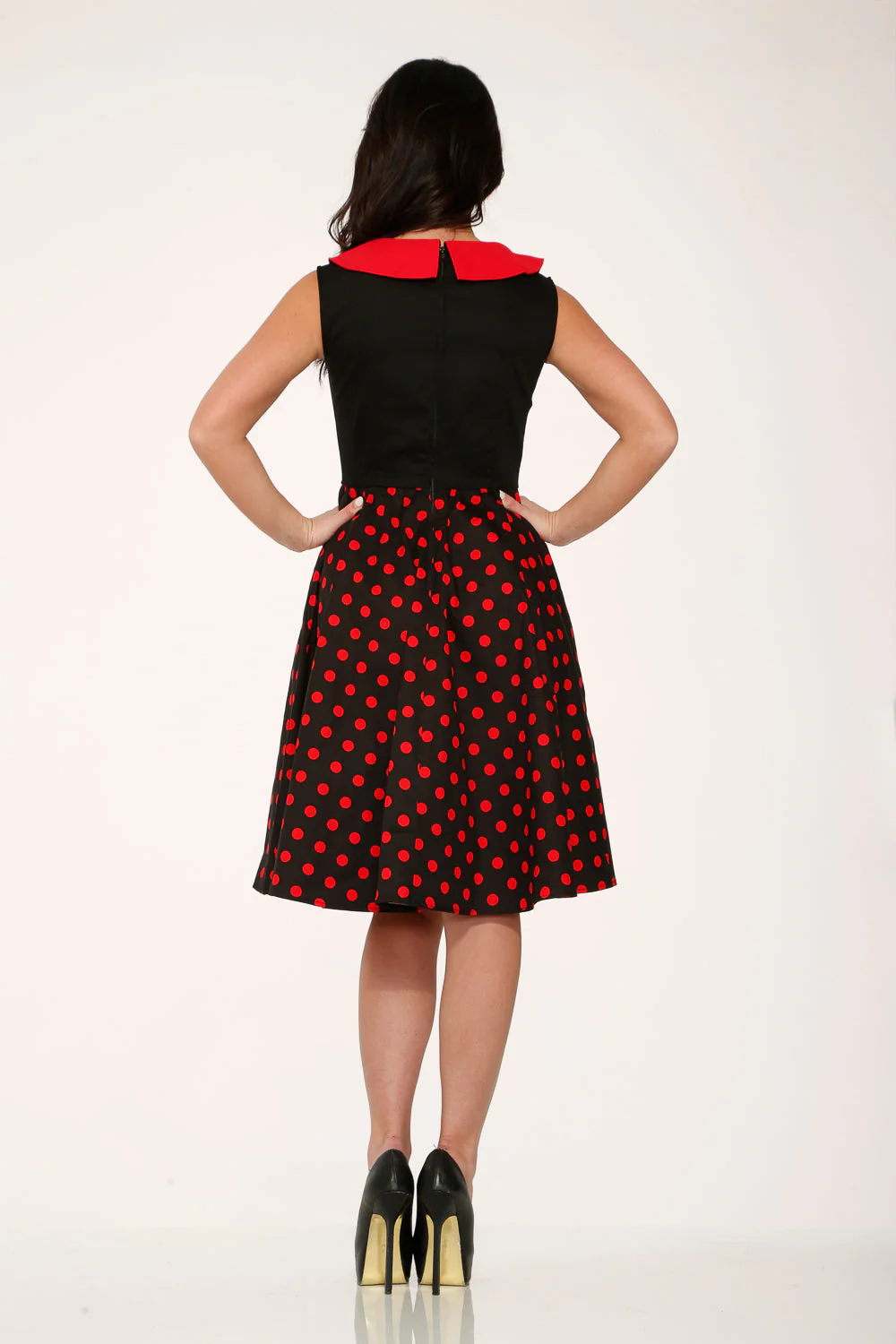 Black & Red Polka Dot Swing Dress - Image 9