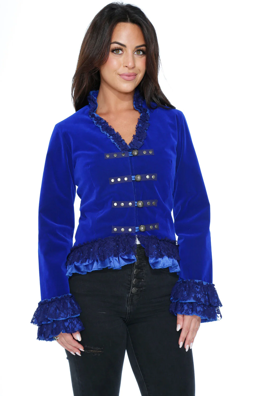 Blue Velvet Gloria Tailed Jacket - Image 3