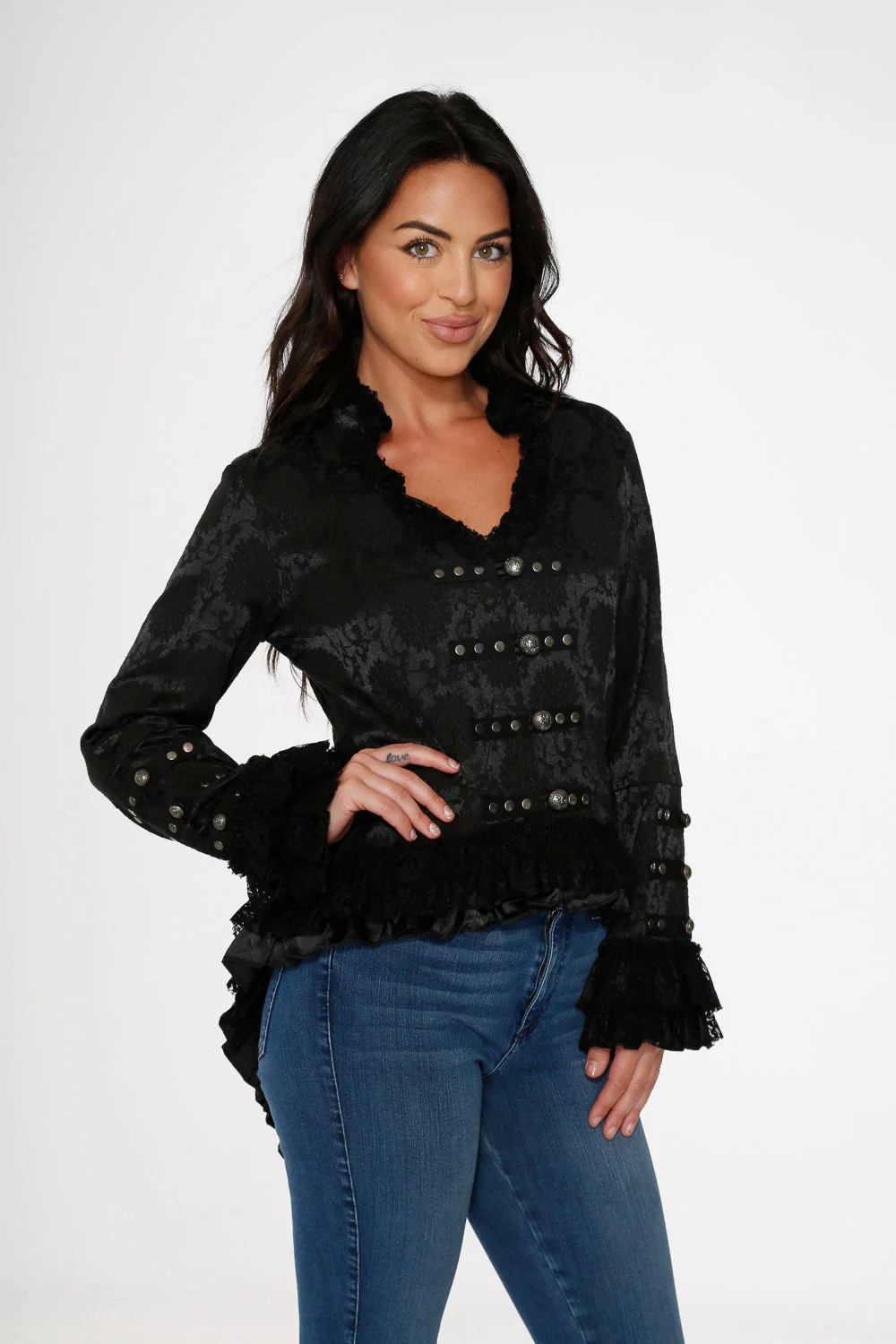 Black Victorian Tailed Jacket - Image 8