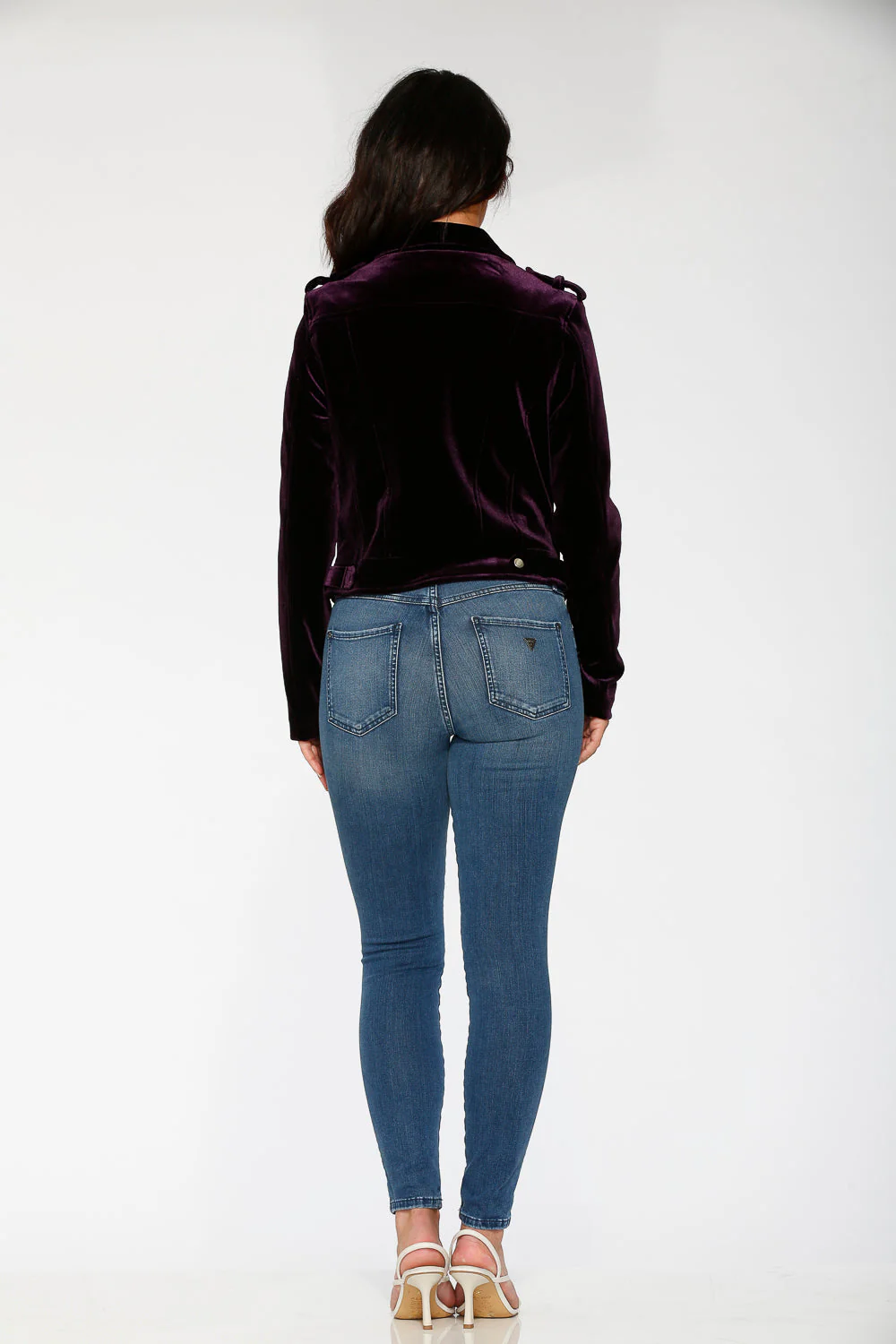 Purple Velvet Moto Jacket - Image 4