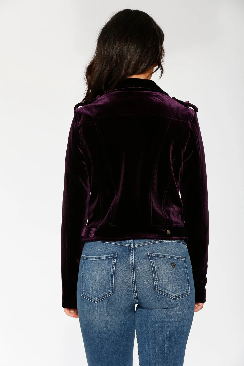 Purple Velvet Moto Jacket - Image 9