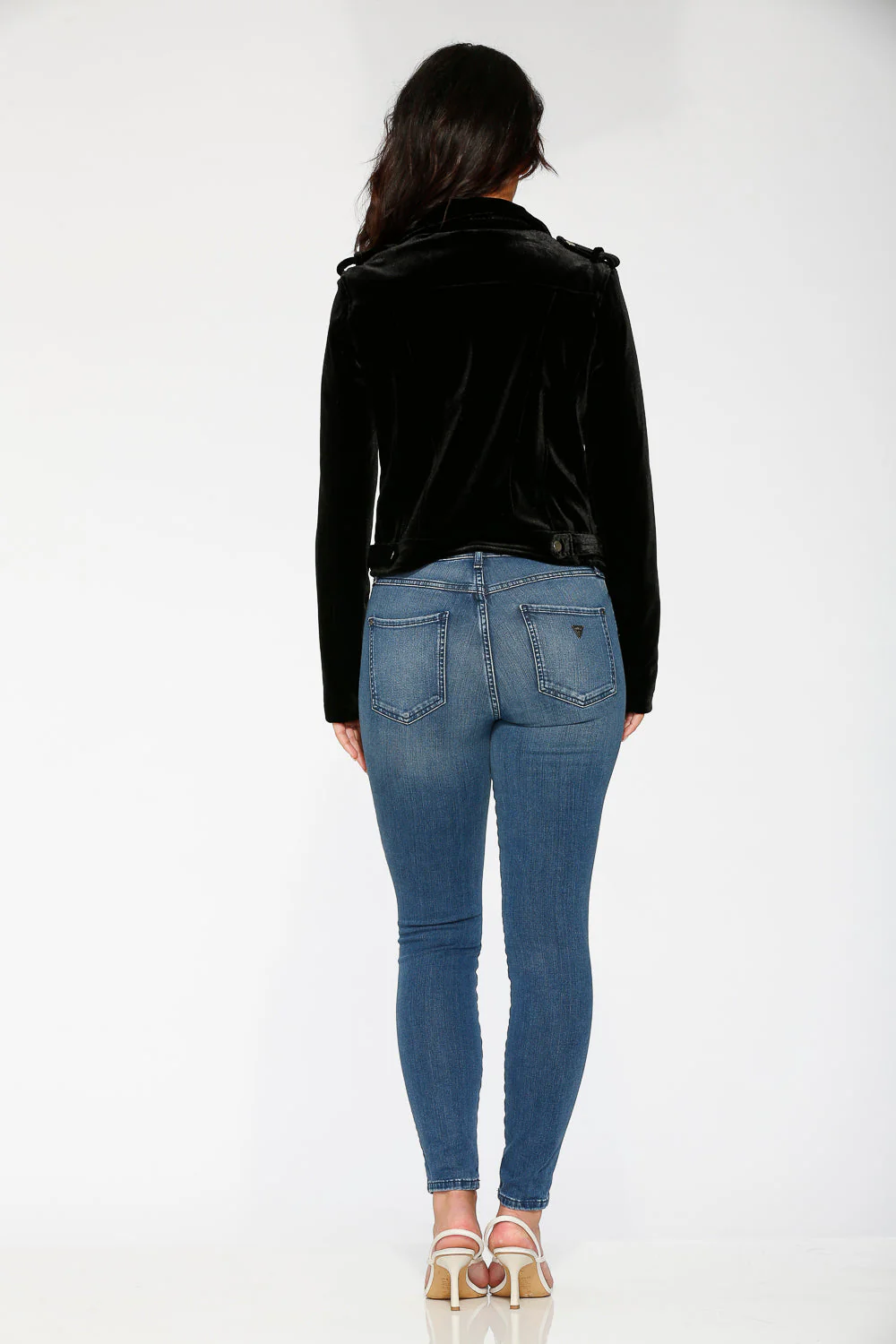 Black Velvet Moto Jacket - Image 4