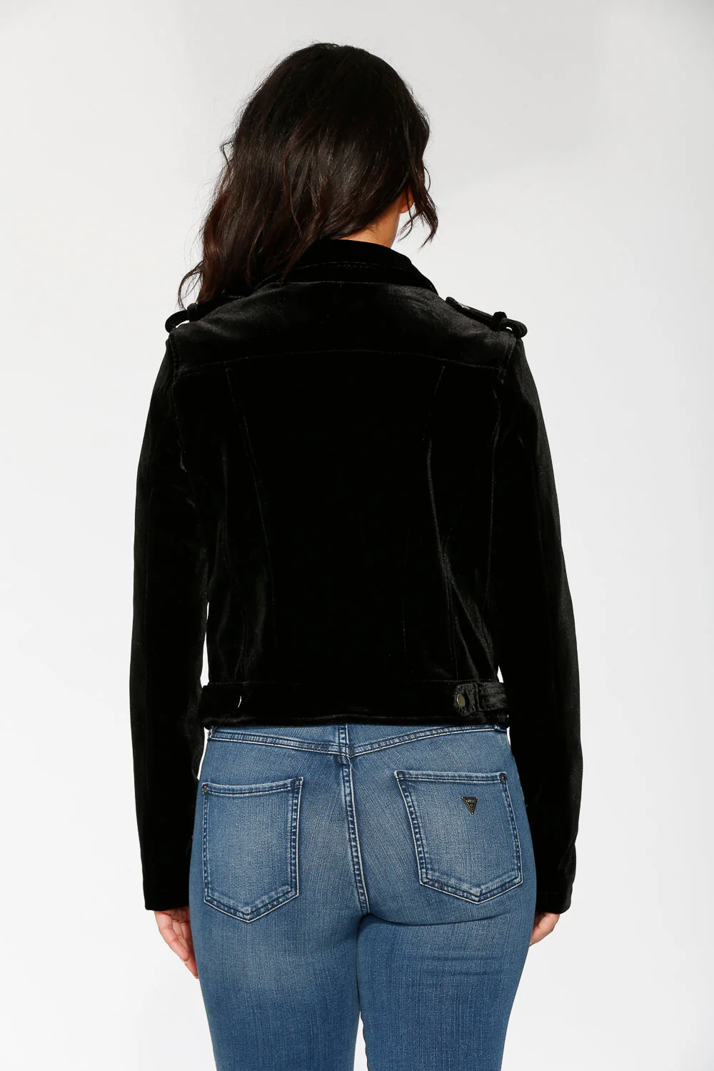Black Velvet Moto Jacket - Image 8