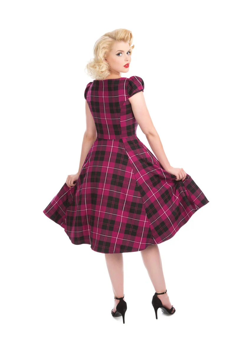 Purple Plaid Swing Dress - Image 2