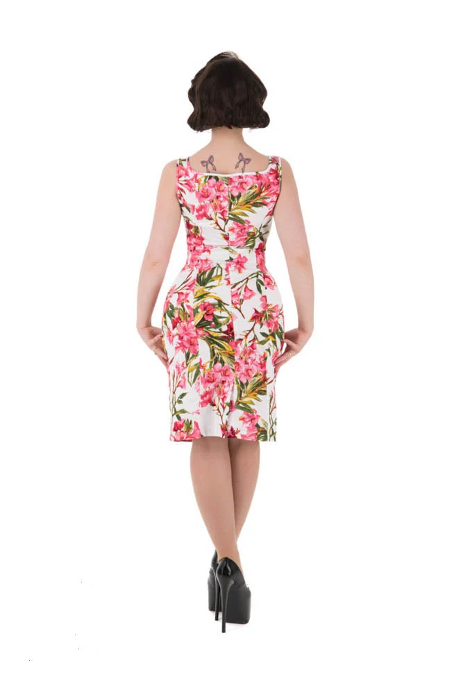 Pink Floral Wiggle Dress - Image 2